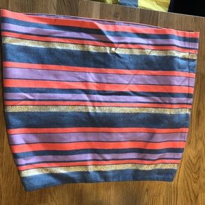 J Crew Factory Shiny Striped Mini Skirt Woman’s